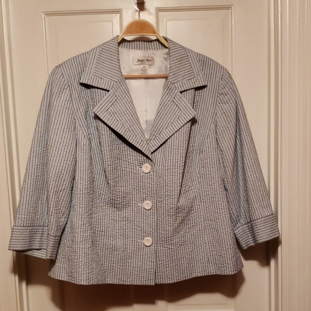 Judith Hart Seersucker Blazer worn once